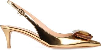 Gianvito Rossi Pumps con cinturino posteriore - Oro