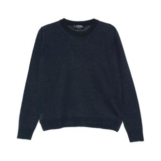Max Mara Maglia Fervore - Dames - Ronde hals truien - Blauw - XS - Linnen - Truien & Vesten