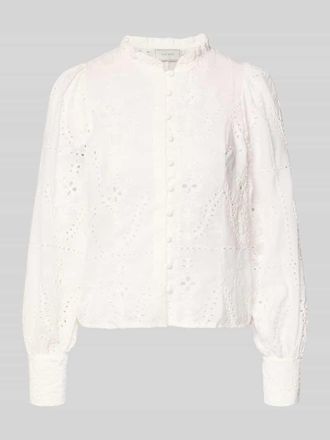 Neo Noir Neo Noir Bluse mit Lochstickerei Modell Gilda in Weiss, Gr&ouml;&szlig;e 34