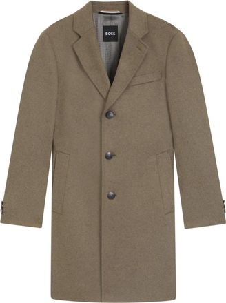 HUGO BOSS Enkelrij jas - Heren - Mantel - Beige - XL - Jassen