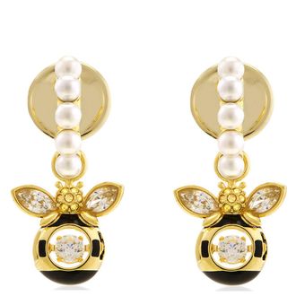 Swarovski Idyllia Gold-Tone Plated Bee Earrings