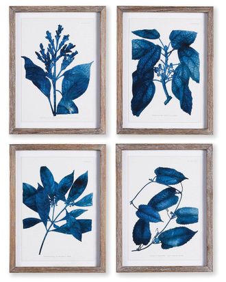 Napa Home & Garden Set Of 4 Indigo Botanicals