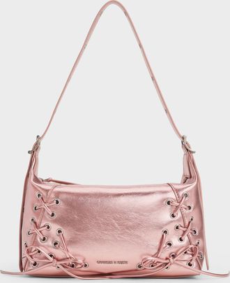 Charles & Keith Xylia Metallic Grommet Lace-Up Shoulder Bag