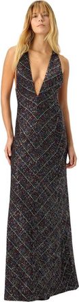 Missoni Long Dress With V-neck And Check Pattern in Multicoloured at Nordstrom, Size 42 It