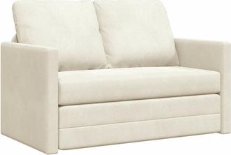 vidaXL Sof&aacute; Cama De Piso Con Coj&iacute;n Crema 122 X 70 X 60 Cm Terciopelo Vidaxl