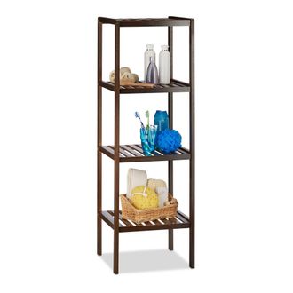 Relaxdays Relaxdays - 2 Estanter&iacute;as De Bamb&uacute; Para Ba&ntilde;o, 4 Estantes, Madera, De Pie, Bamb&uacute;, Para Cocina, 110x34,5x33 Cm, Marr&oacute;n Oscuro