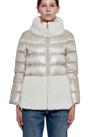 Herno Faux Fur-Collar Down Jacket - White