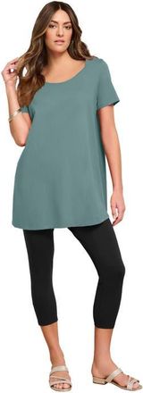 Roaman's Plus Size Cotton Ultimate Scoopneck Swing Tunic in Cool Sage at Nordstrom, Size 32
