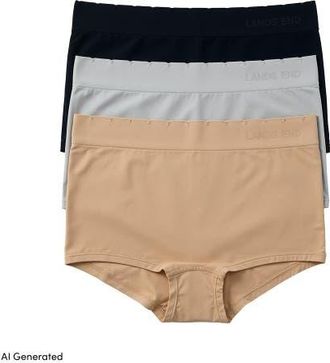 Lands End Mid Rise Boyshort Soft Fit Seamless 3 Pack Panties in Clay Bisque Pk at Nordstrom, Size Medium