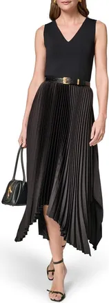 DKNY Sleeveless Pleated Dress in Black at Nordstrom, Size X-Small