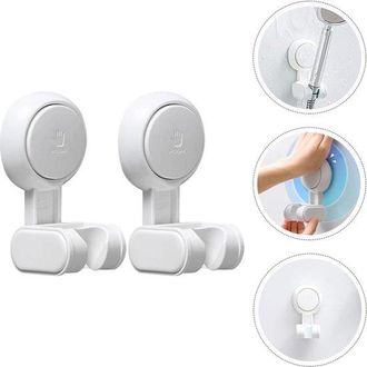 OEM Soporte Para Ducha De Mano Con Ventosa - Universalmente Ajustable - 2 Piezas - Pl&aacute;stico Blanco