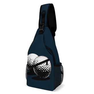 Generic Golf Ball Unisex Shoulder Bags Casual Crossbody Chest Bag Sling Backpack for Hiking Cycling Travel