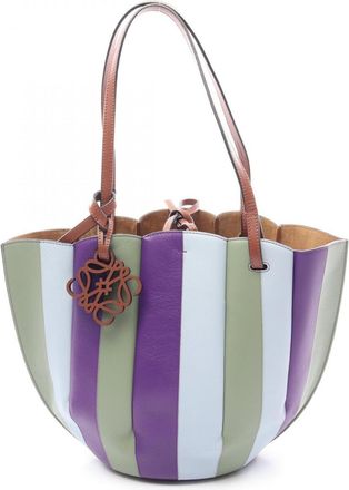 Loewe Green Multi-Color Leather Handbag Tote Bag (Pre-Owned)