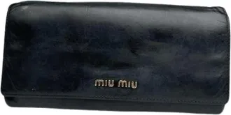 Miu Miu Pre-owned Wallets, female, Black, Size: ONE SIZE Pre-owned Leather Wallet