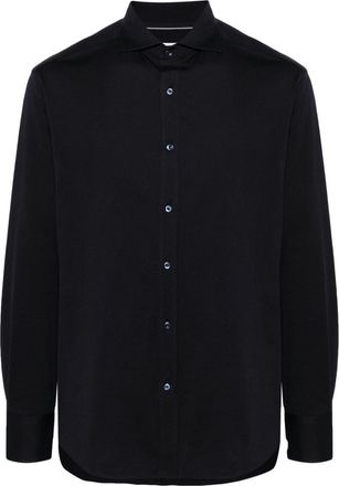 Brunello Cucinelli spread-collar cotton shirt - men - Cotton - 3XL - Blue