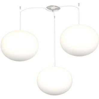 Top-Light Sospensione Contemp Decentratori Soft Metallo Cromo Vetro Opaco 3 Luci E27 35Cm