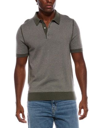 Vince Birdseye Wool-Blend Polo Sweater