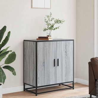 Berkfield Home Sideboard Grey Sonoma 68x35x76 cm Engineered Wood & Metal | Size: 68 x 35 x 76 cm