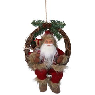 Vacchetti Vacchetti - Tela Pap&aacute; Noel En Guirnalda Rojo Marr&oacute;n Cm23,5x13,5h30