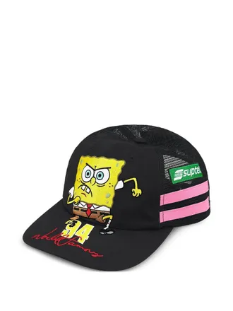 SUPREME x SpongeBob Square Pants x Jeff Hamilton logo-print baseball cap - men - Cotton/Mesh - One Size - Black