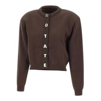Rotate Firm Knit Cardigan - female - ROTATE Birger Christensen - Cardigans - Brown - XS - Knitwear