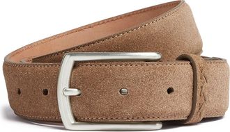 Ermenegildo Zegna Suede Belt in Beige at Nordstrom, Size 110