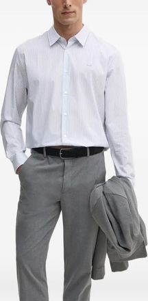 Lacoste Camicia a righe con applicazione logo - Bianco