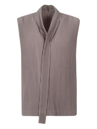 Homme Pliss&eacute; Issey Miyake Turbine pleated twist T-shirt - Neutrals