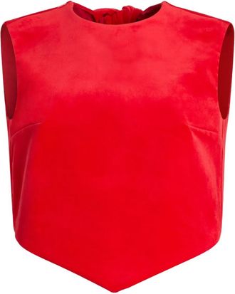 Patou Top smanicato con fiocchi - Rosso