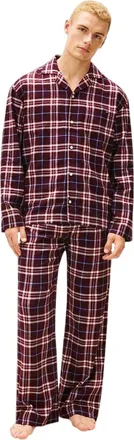 Tommy Hilfiger Lange pyjamaset voor heren met ruitjespatroon (Bourgondi&euml;)