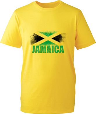 Generic Jamaica Distressed Flag T-Shirt Jamaican Sports Lover Country Flag Patriotism Birthday Gift Unisex Tee Top (Yellow, 5 Years)