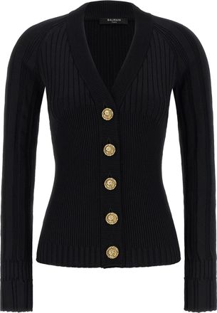 Balmain Button Cardigan Maglioni Nero-Donna
