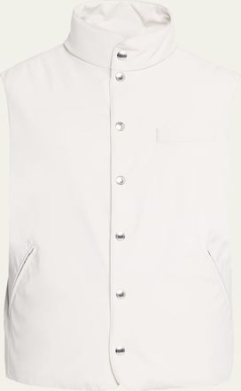 Brunello Cucinelli Mens Nylon Snap-Front Down Vest