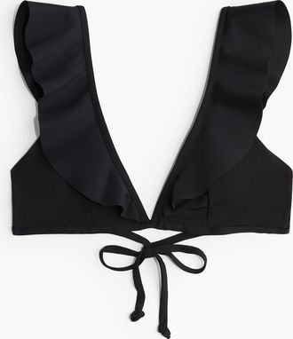 H&M Wattiertes Bikinitop - Schwarz