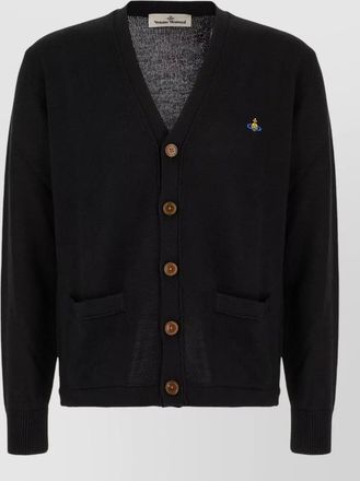 Vivienne Westwood cotton cardigan v neckline ribbed trims