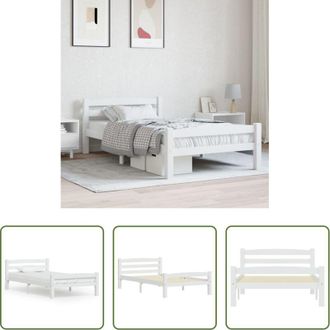vidaXL Letto in legno - Dormeuse Estraibile senza Materasso Bianca Legno Pino 100x200cm