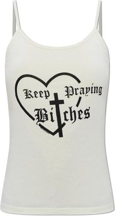 Willy Chavarria Cholita Tank - Dames - Tops zonder mouwen - Wit - XS - Katoen - Tops