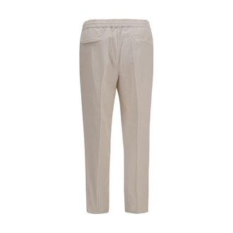 Brunello Cucinelli Cotton Drawstring Trousers - Beige