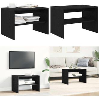 vidaXL Mobile Porta TV Rovere Nero 60x40x40 cm in Legno Multistrato - Tavolino da caff&egrave; - Legno tecnico