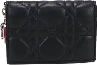 Dior Black Leather Wallet (Bi-Fold) (Pre-Owned)