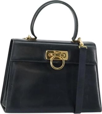 Ferragamo Pre-owned Leren Handtas - Dames - Vintage Handtas - Blauw - ONE Size - Leer - Vintage