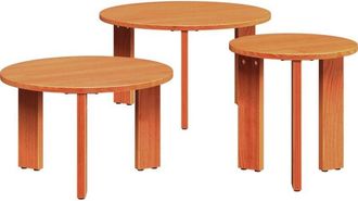 vidaXL Coffee Table 3 pcs Wax brown 47.5 x 47.5 x 27 cm Vidaxl