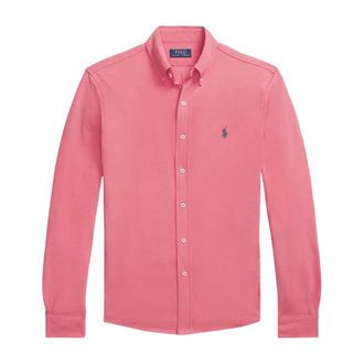 Polo Ralph Lauren Overhemden, Heren, Rood, S, Katoen, Featherweight Mesh Long Sleeve Shirt