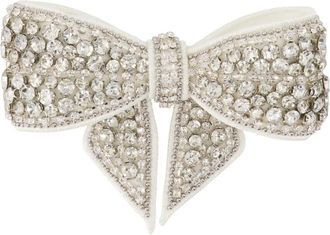 Self Portrait Kristallen Strik Haarclip - Dames - Haaraccessoires - Wit - ONE Size - Polyester - Accessoires