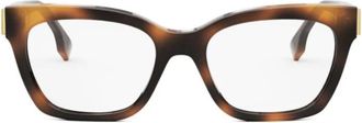 Fendi Glasses, female, Multicolor, Size: 52 MM First Havana Ovale Optical Frame