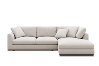 Castlery Hamilton Chaise Sectional Sofa Right Facing Customized, (Performance Fleece) Cream, Spill Resistant, Removable Covers for Sofas by Castlery