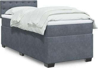 vidaXL Vidaxl - Cama Box Spring Con Colch&oacute;n Terciopelo Gris Oscuro 80x200 Cm