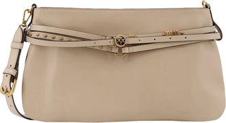 Pinko Neutral Mini Structured Studded Shoulder Bag