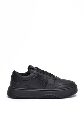 Antony Morato Black Polyurethane Rubber Mens Lace-up Sneakers