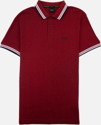 HUGO BOSS Mens Hugo Boss Paddy Embroidered Logo Polo Burgundy 607 - Size: 44